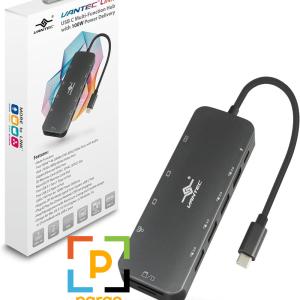 Vantec Link USB C Multi-Function Hub with 2xHDMI 4K, VGA, Gigabit, SD, MicroSD, 2xUSB 3.1, 2xUSB 2.0, PD 100W, USB C (CB-CU302MDSH)
