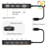 Vantec Link USB C Multi-Function Hub with 2xHDMI 4K, VGA, Gigabit, SD, MicroSD, 2xUSB 3.1, 2xUSB 2.0, PD 100W, USB C (CB-CU302MDSH)